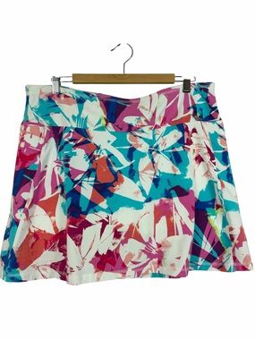 T by Talbots Floral Print Skort Skirt with Built-In Shorts XL Petite Golf Tennis